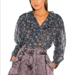 Isabel Marant Etoile Pamias Blouse in Green